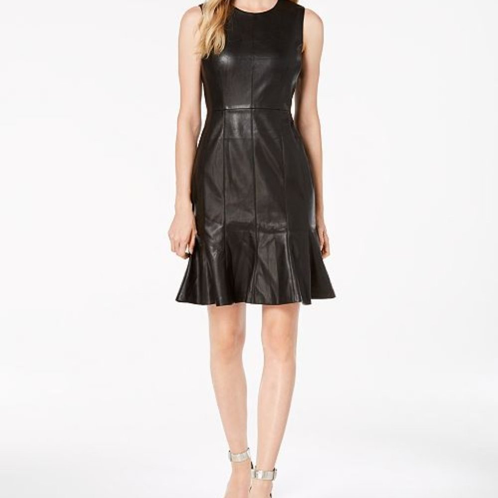 BRAND NEW!! Calvin Klein Black Leather Dress